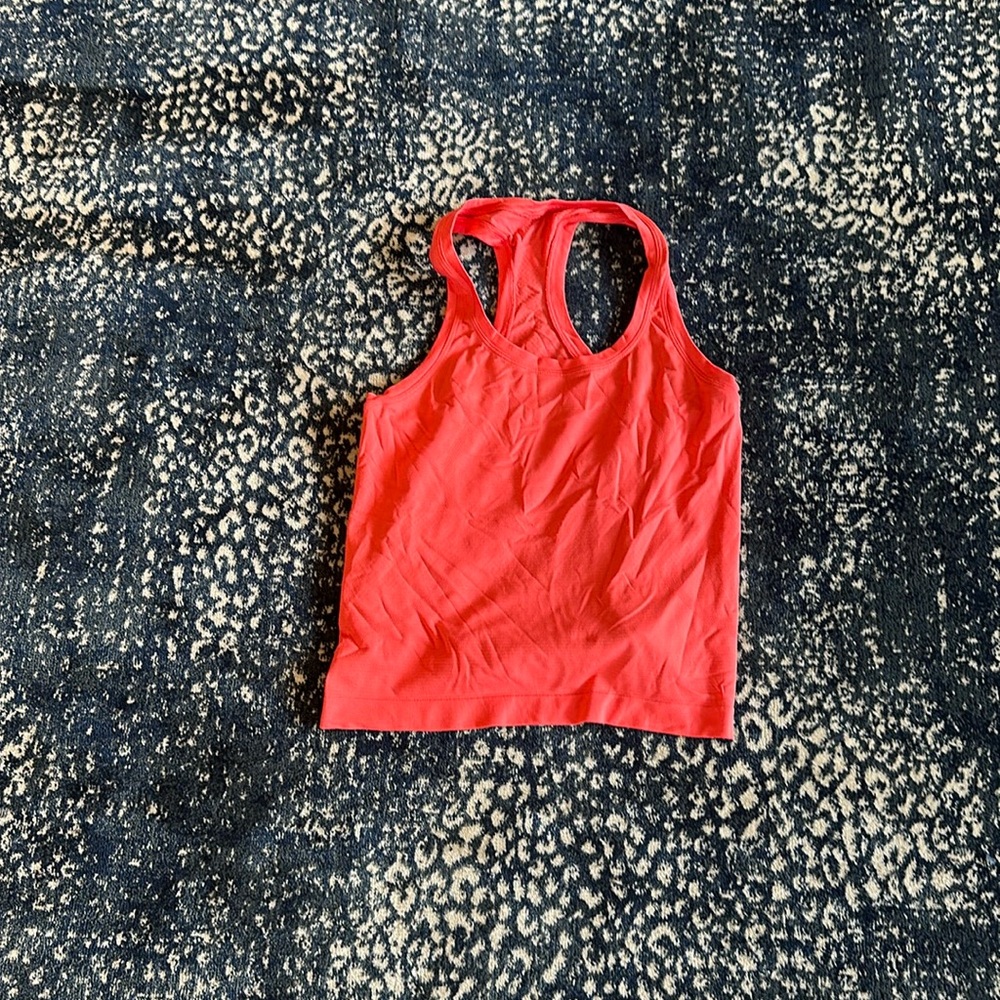 Lululemon hot orange racer back workout tank